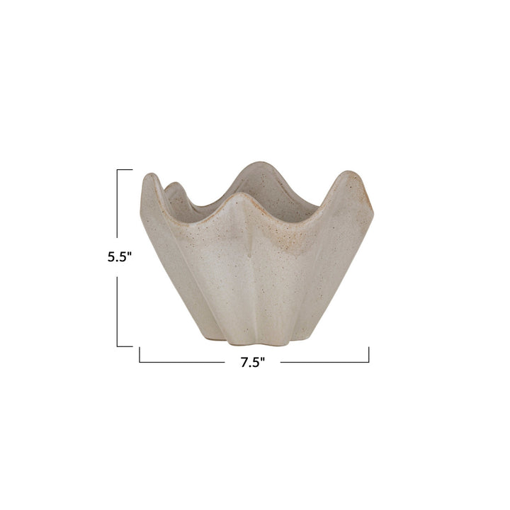 Stoneware Pleated Bowl