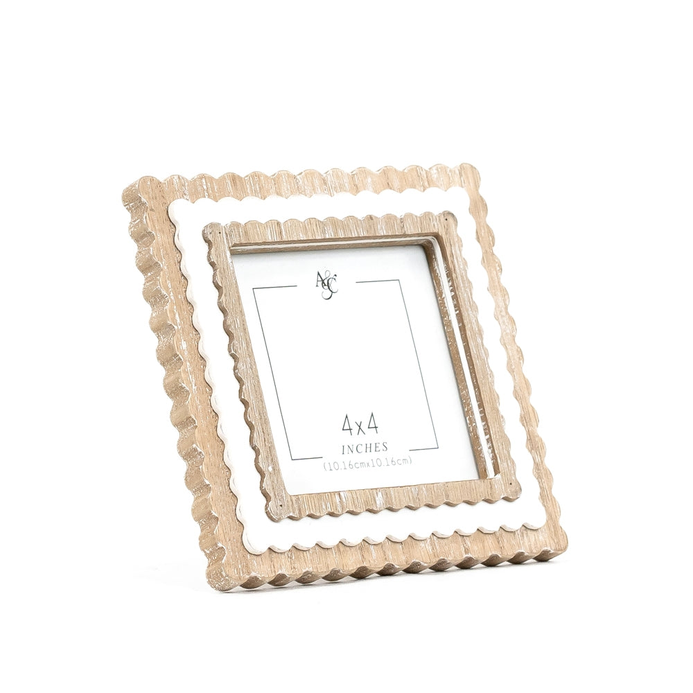 Wood Scallop Photo Frame, 4 sizes, 5 colors