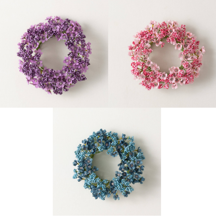 Floral 4.5" Candle Ring, Three Colors Available