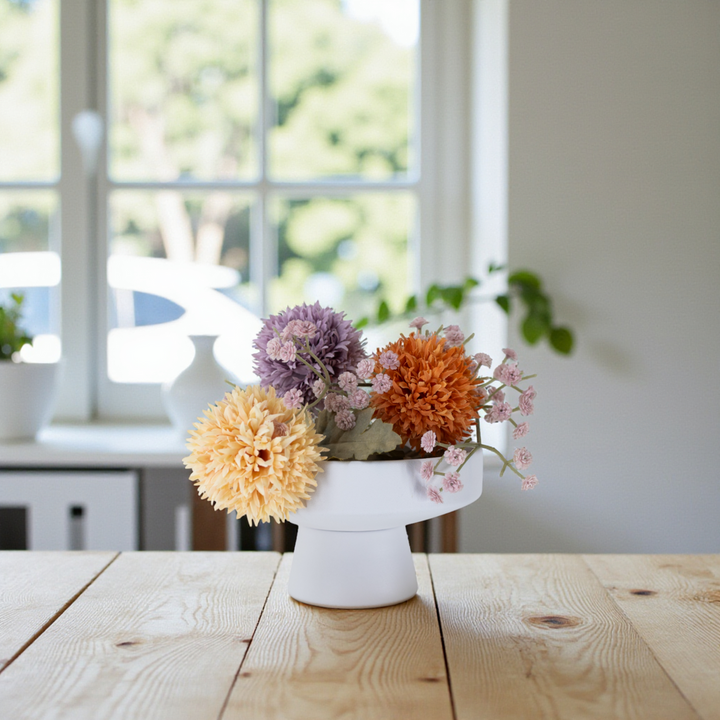 Ceramic Pedestal Tray - White