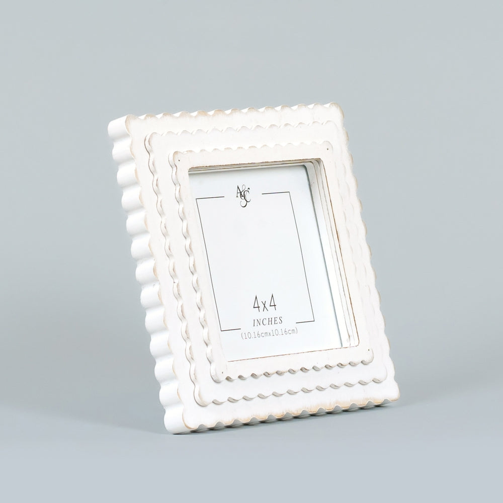 Wood Scallop Photo Frame, 4 sizes, 5 colors