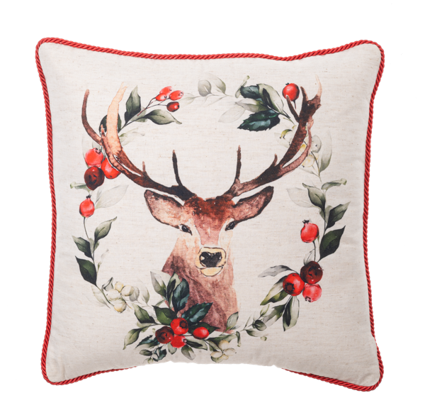 Stag Pillow Twisted Rope Trim