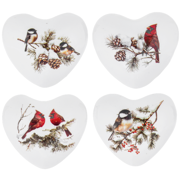 Winter Bird Chime Heart, 4 Styles