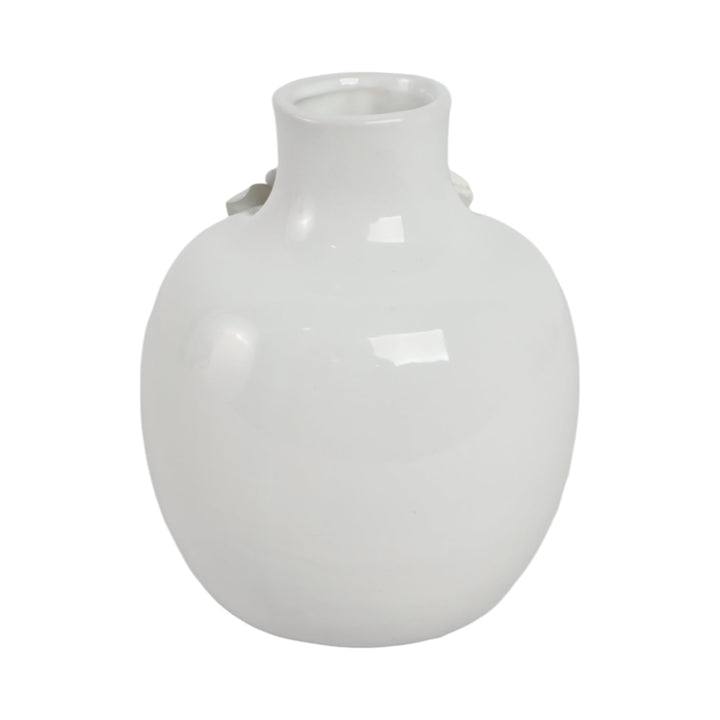 Rose Applique Ceramic Bud Vase, Cream