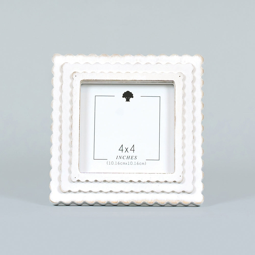 Wood Scallop Photo Frame, 4 sizes, 5 colors