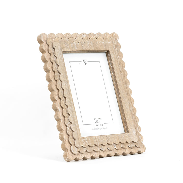 Wood Scallop Photo Frame, 4 sizes, 5 colors