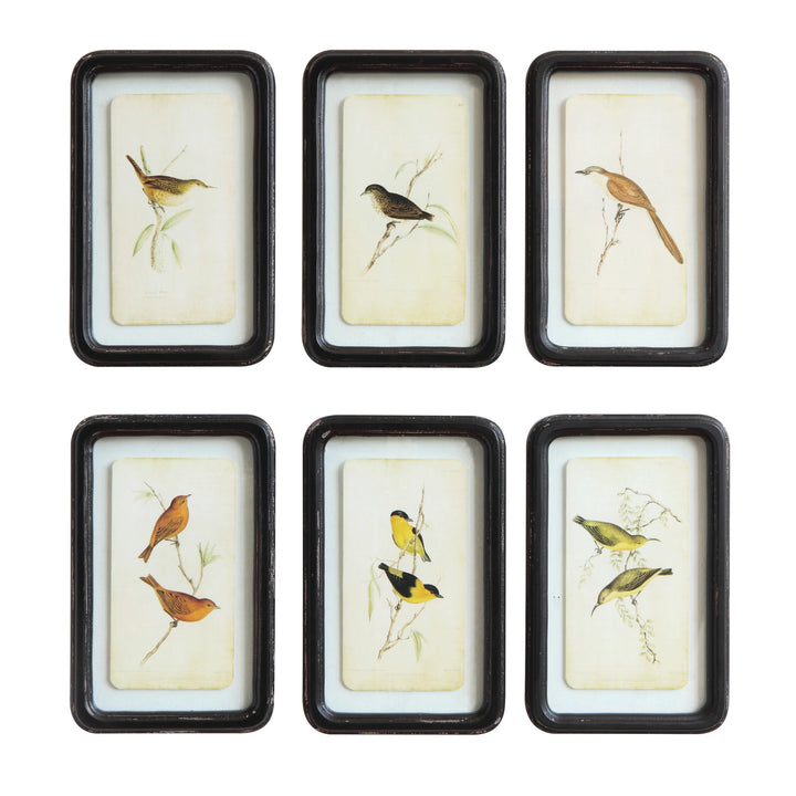 Distressed Wood Framed Bird Wall Decor- 6 Styles