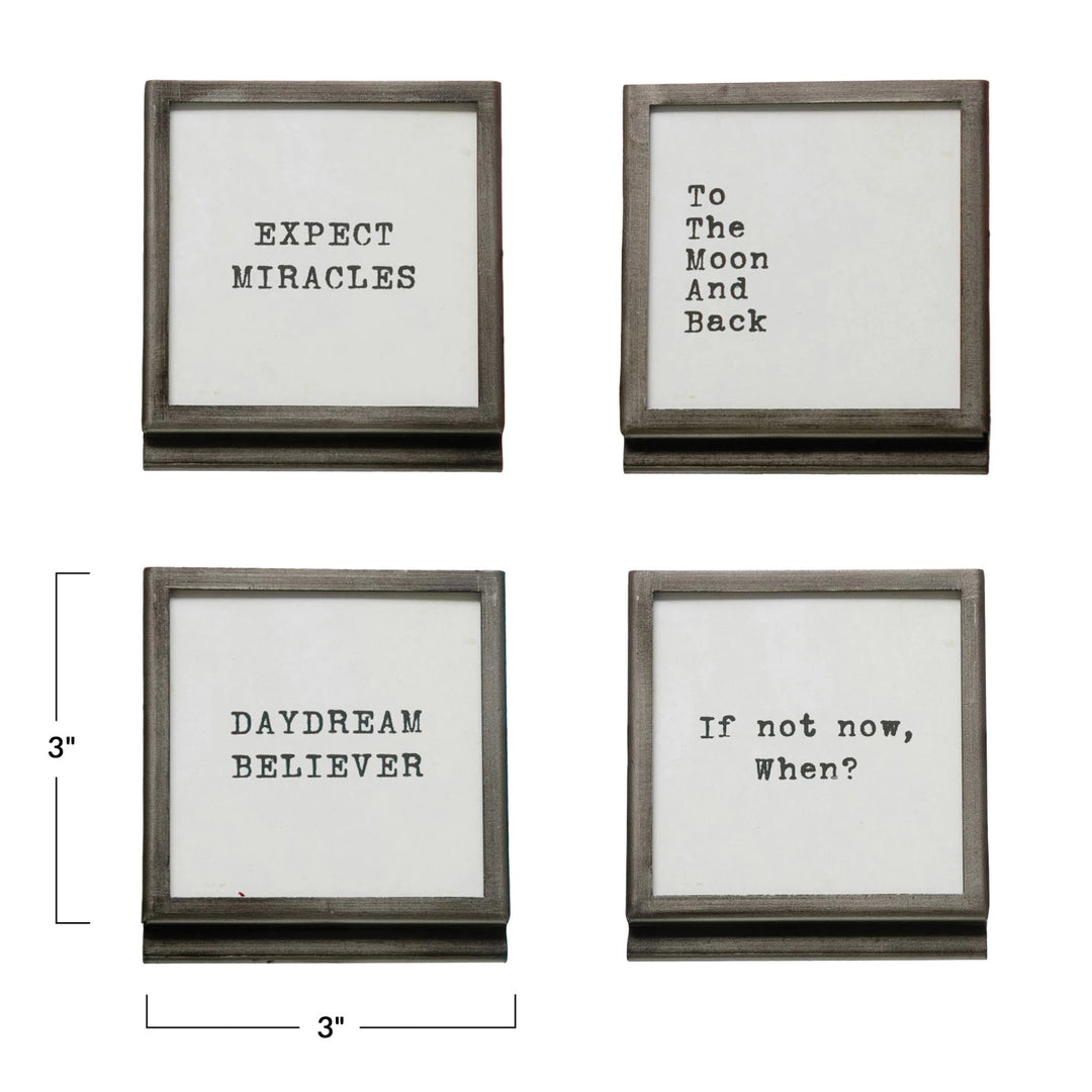 Metal and Glass Framed Signage with Easels