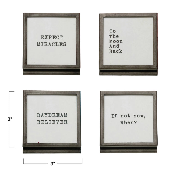Metal and Glass Framed Signage with Easels