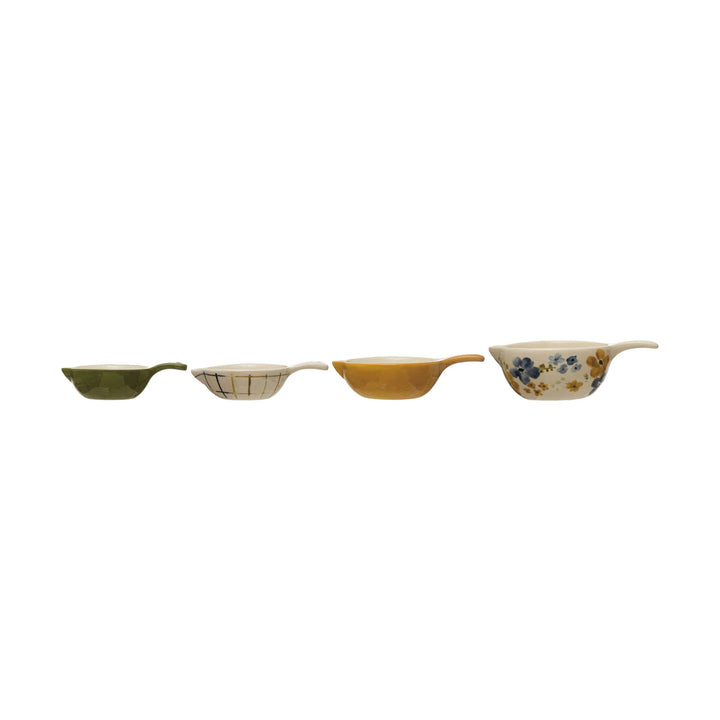 Hand-Painted Stoneware Measuring Cups, Set of 4