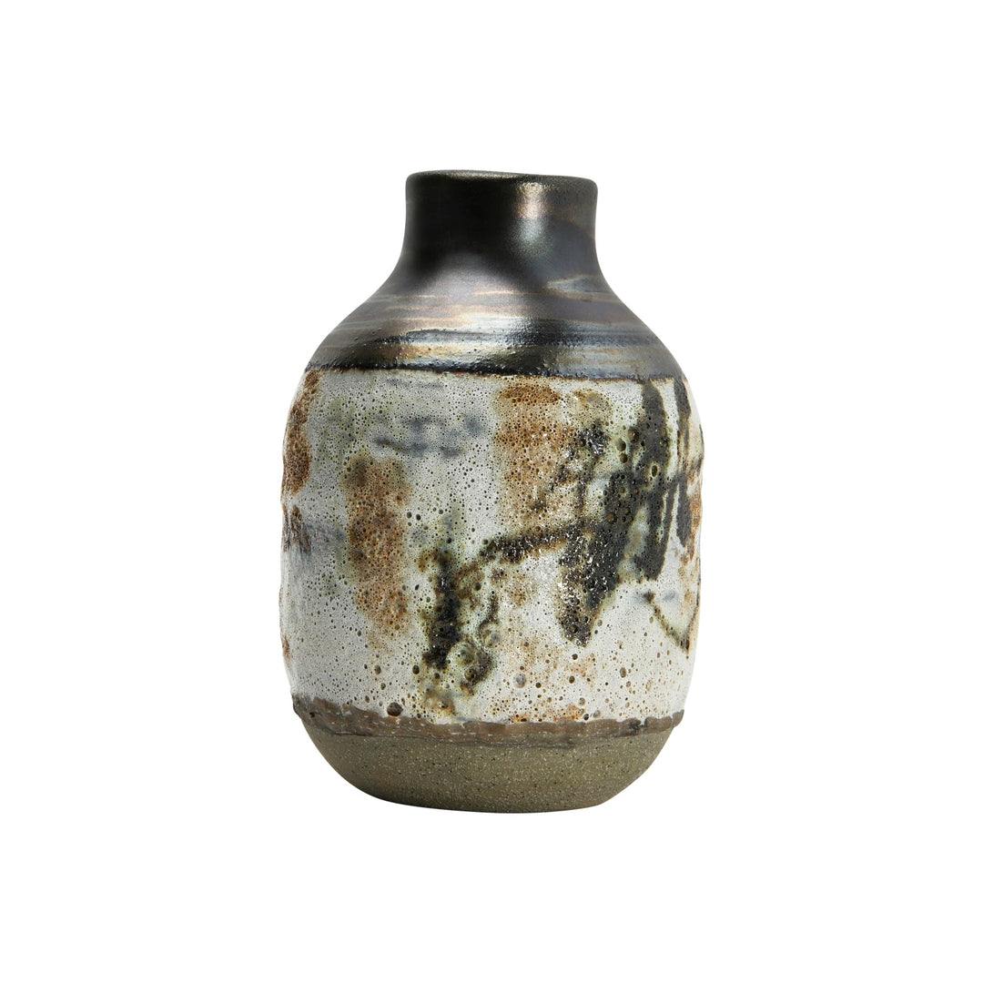 Hand-Painted Stoneware Vase, Reactive Glaze, Multi Color (Each One Will Vary)