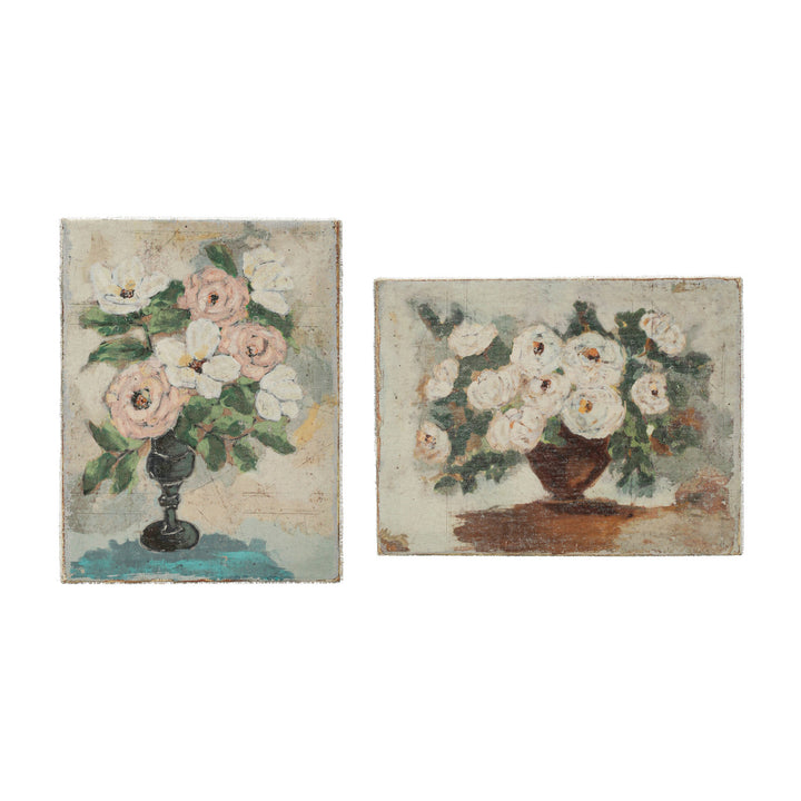 Canvas Wall Décor w/ Flowers in Vase, 2 Styles
