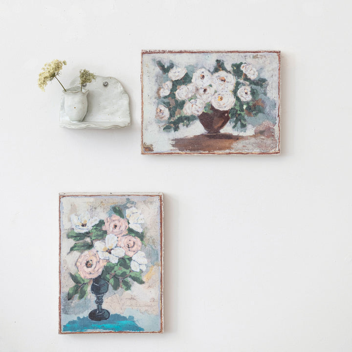 Canvas Wall Décor w/ Flowers in Vase, 2 Styles