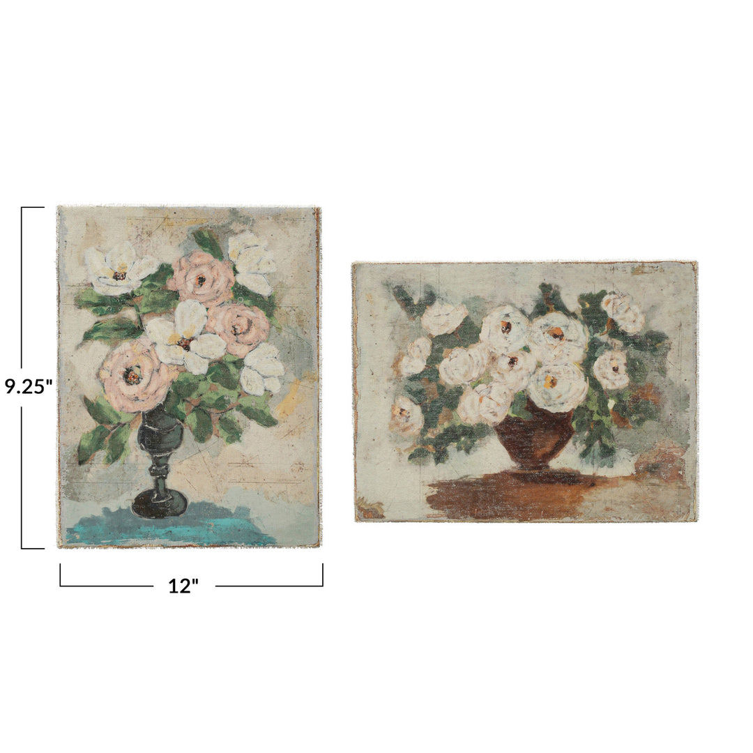 Canvas Wall Décor w/ Flowers in Vase, 2 Styles