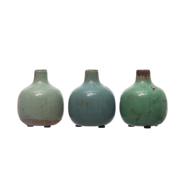 Terra-cotta Vase, Distressed Finish, 3 Colors