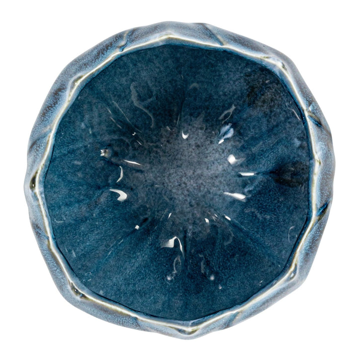 Stoneware Planter, Reactive Glaze, Blue
