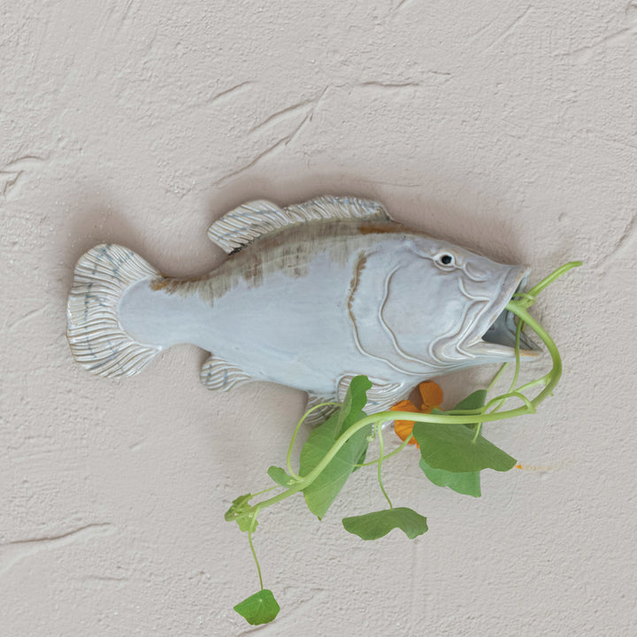 Stoneware Fish Shaped Wall Vase