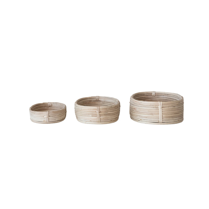 Oval Hand-Woven Rattan Baskets, Choose from 3 sizes