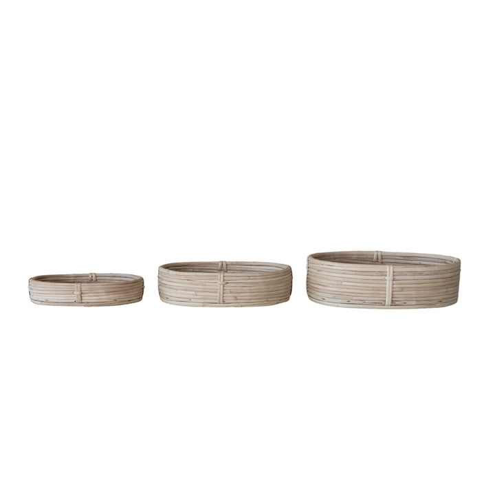 Oval Hand-Woven Rattan Baskets, Choose from 3 sizes