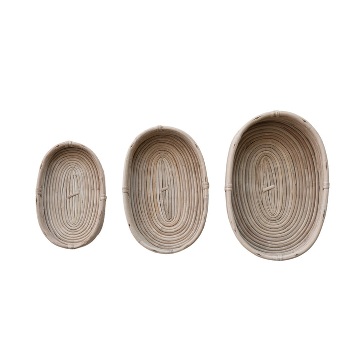 Oval Hand-Woven Rattan Baskets, Choose from 3 sizes