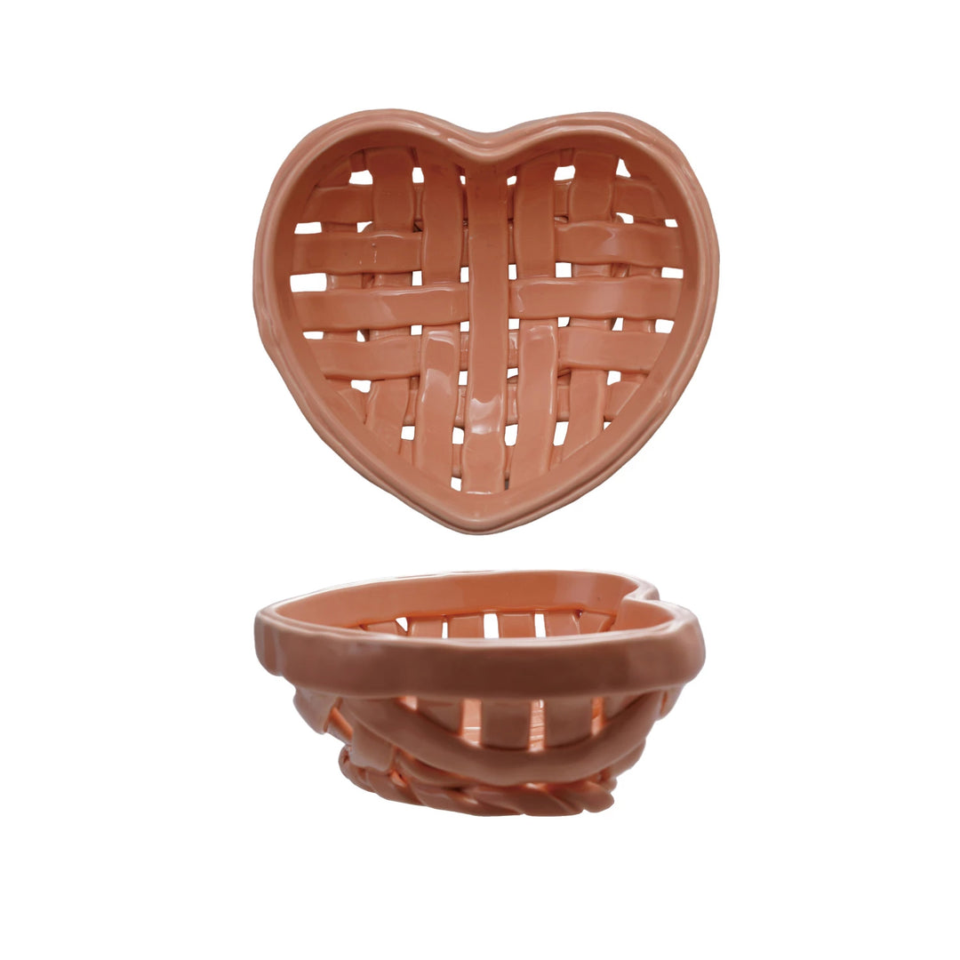 Woven Heart Shaped Basket