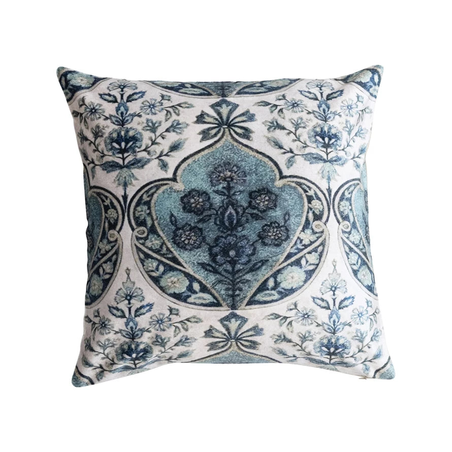 Vintage Pattern Cotton Velvet Pillow
