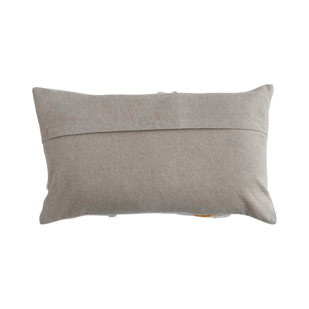 Lumbar Pillow with Tufted Flowers