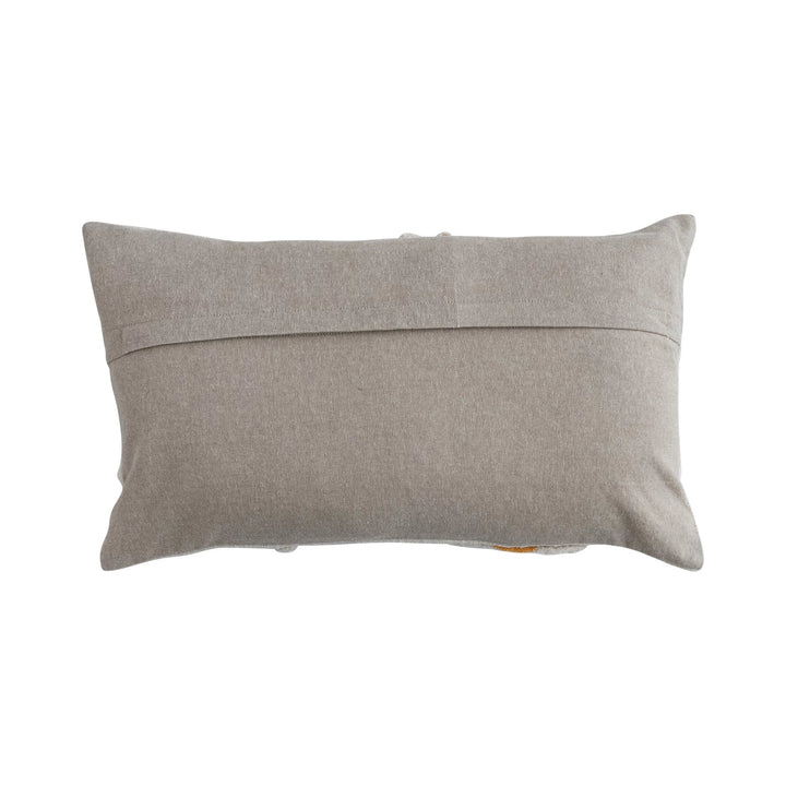 Lumbar Pillow with Tufted Flowers