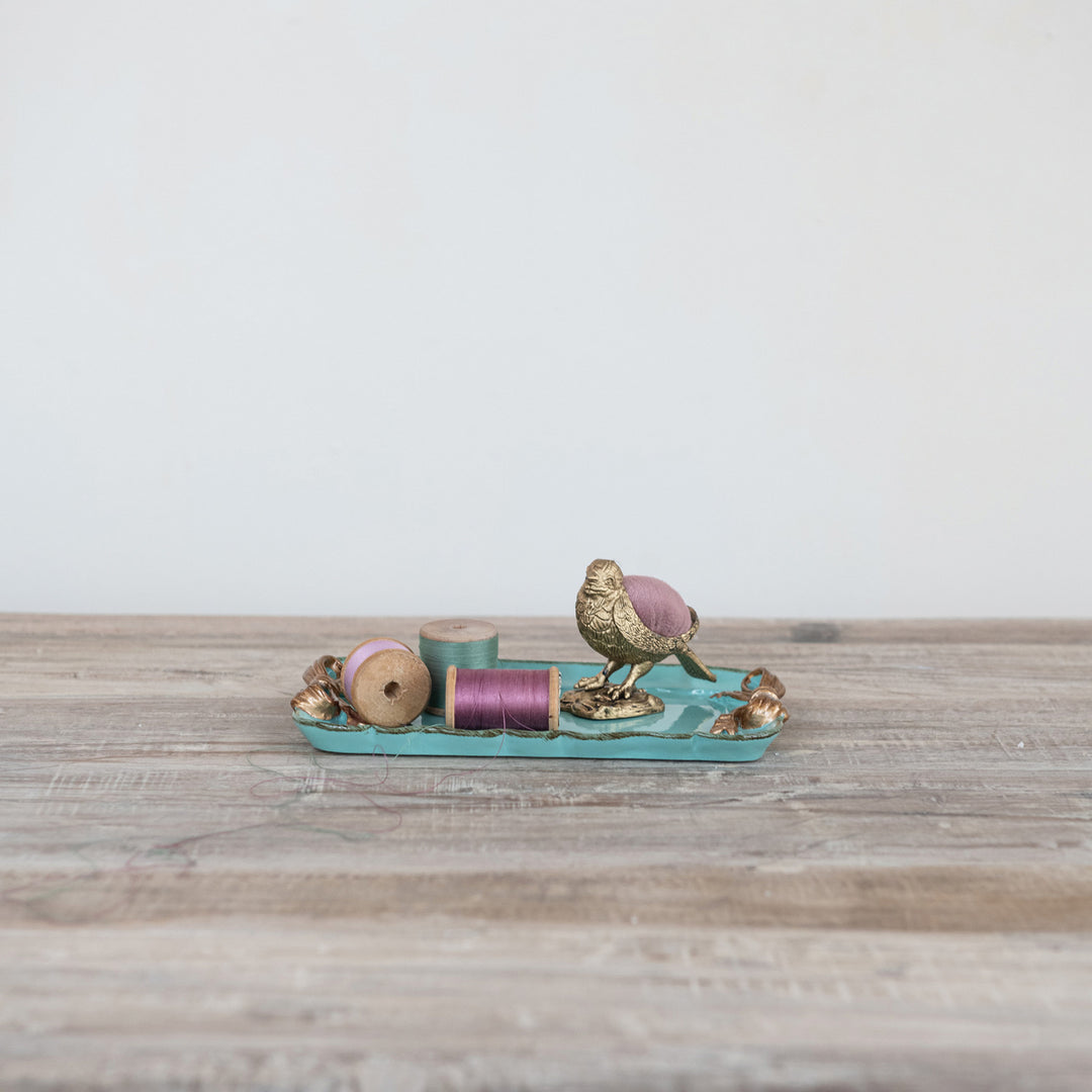 Decorative Metal Tray With Gold Finish Bows