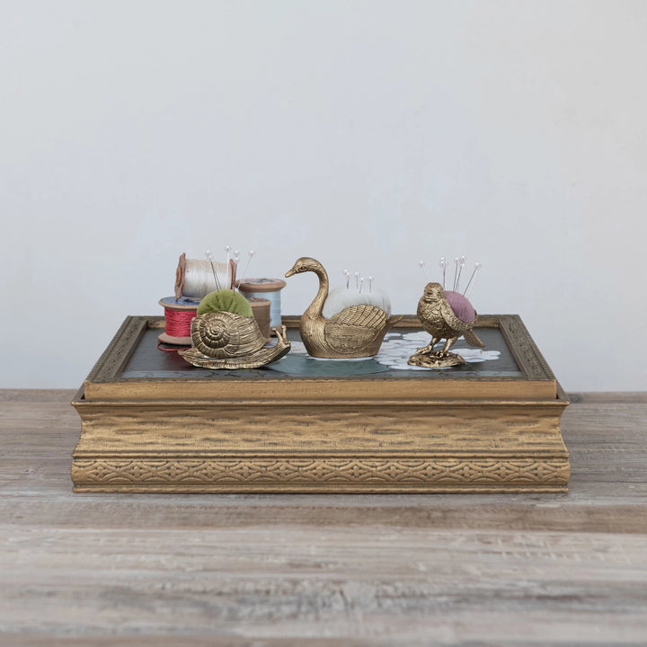 Velvet Pin Cushion with 5 Pearl Head Pins, 3 Styles