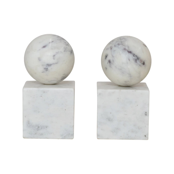 Geometric Marble Bookends