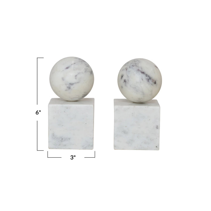 Geometric Marble Bookends