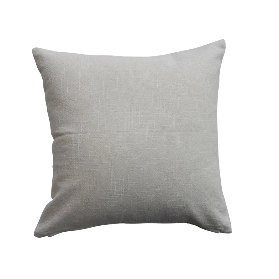 18" Square Cotton Pillow with Embroidery "Lake People"