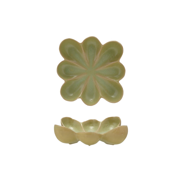 Flower Shaped Stoneware Dish