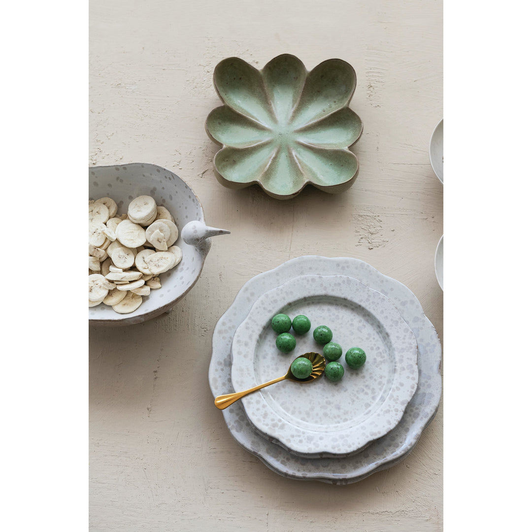 Flower Shaped Stoneware Dish