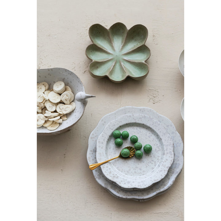 Flower Shaped Stoneware Dish