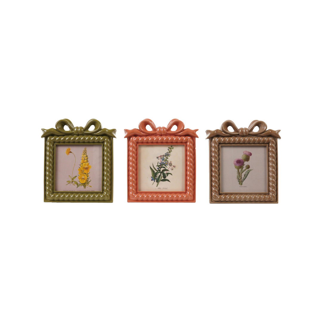 Bow Sqaure Photo Frame, 3 Colors