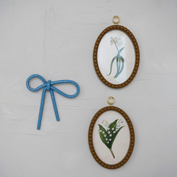 Framed Glass Wall Decor With Gold Ring Hanger, 2 Styles
