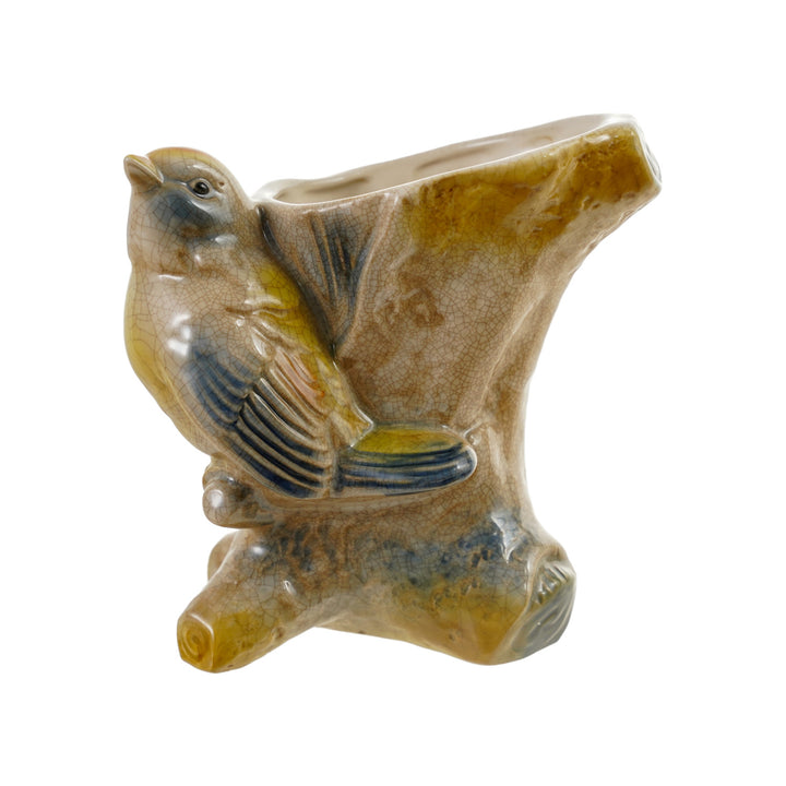 Hand-Painted Vintage Reproduction Bird Planter/Vase