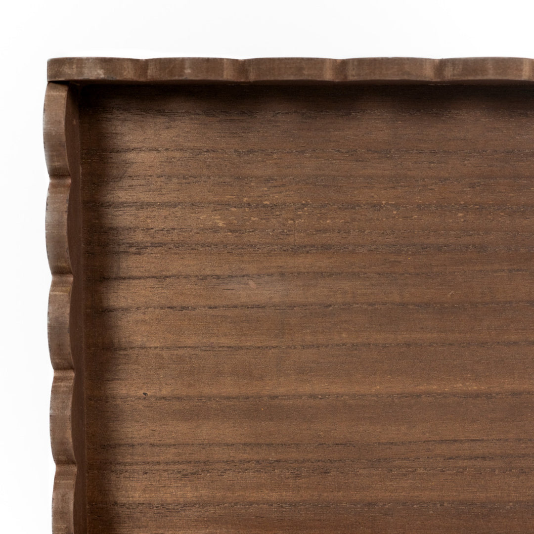 Wood Scallop Tray, 2 sizes, 4 colors