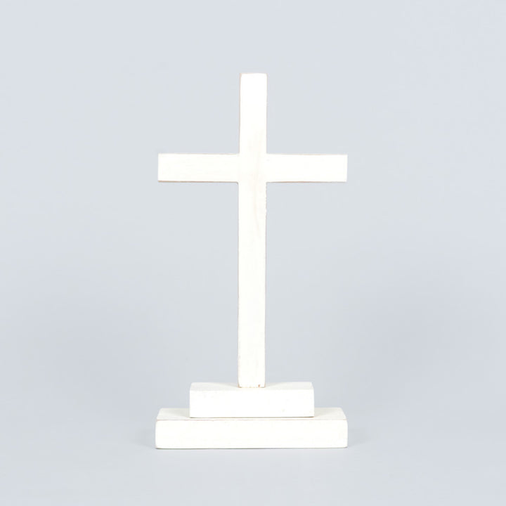 Wood Cross On Stand, 2 sizes, 2 colors