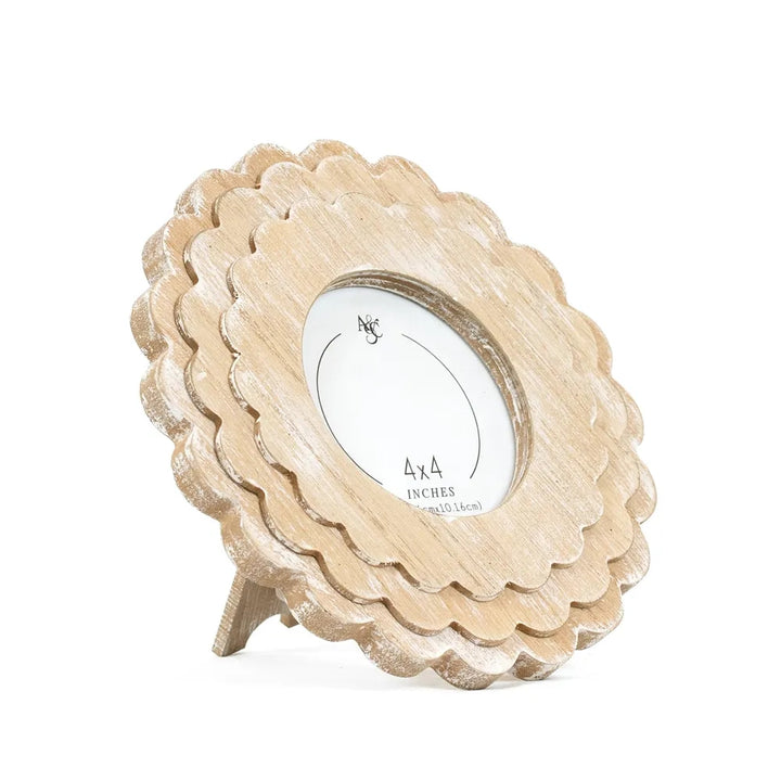 Wood Scallop Photo Frame, 4 sizes, 5 colors