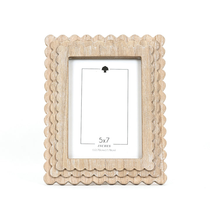 Wood Scallop Photo Frame, 4 sizes, 5 colors