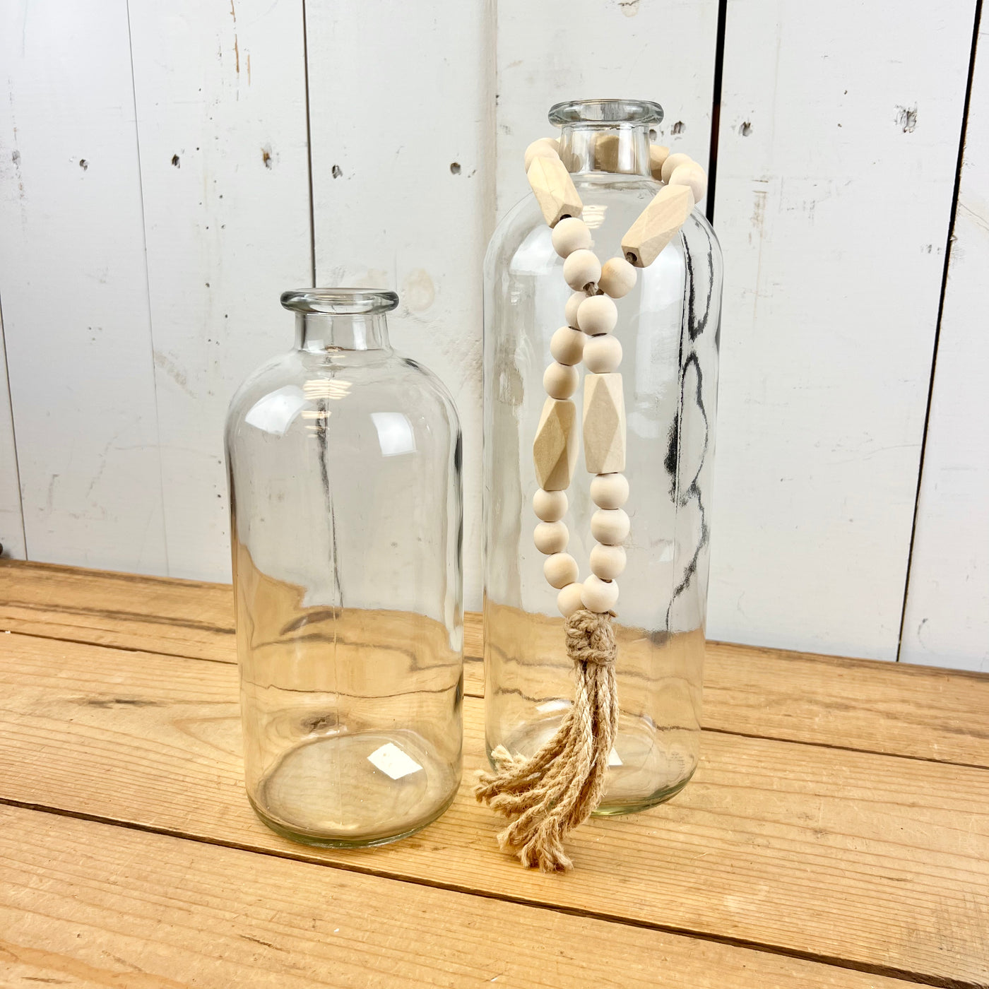 Natural Beaded Loop with Tassel
