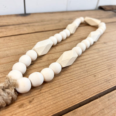 Natural Beaded Loop with Tassel