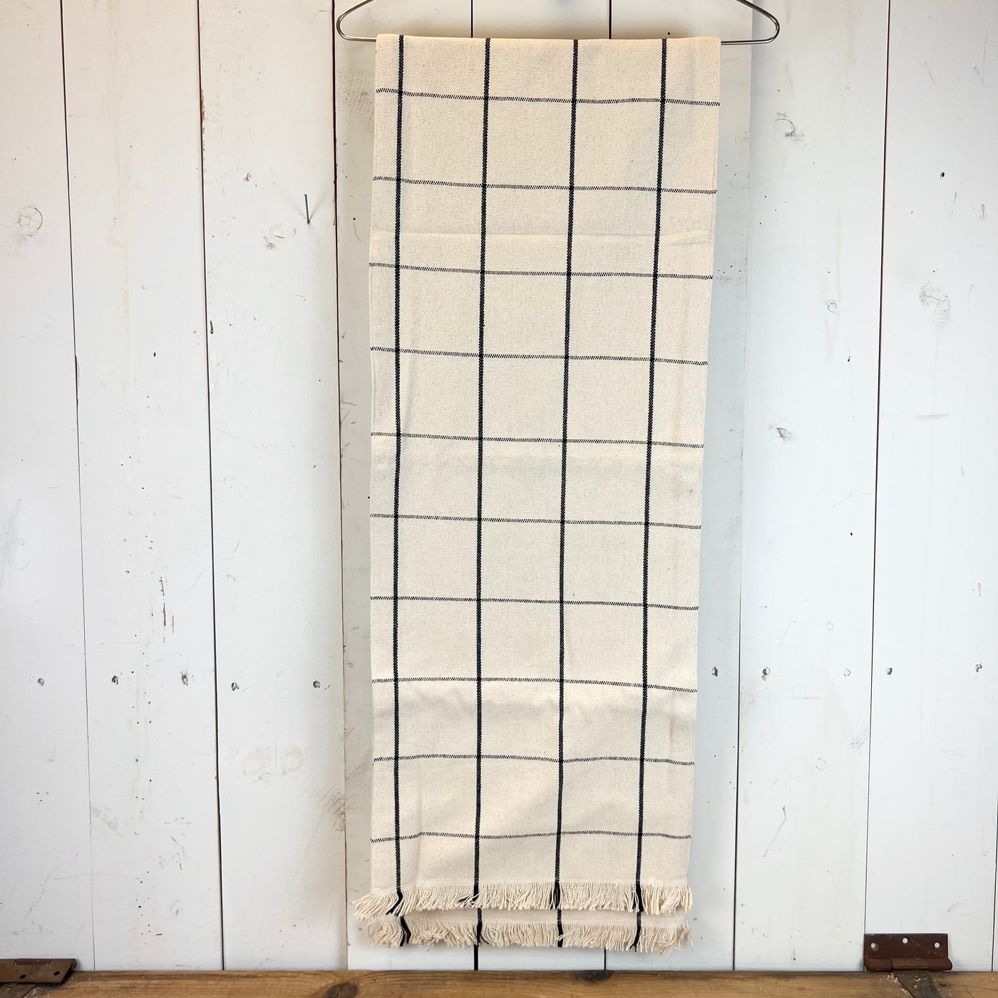 Cream and Black Table Runner
