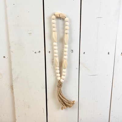 Natural Beaded Loop with Tassel