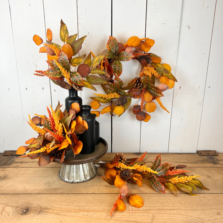Mixed Fall Wheat and Eucalyptus Collection