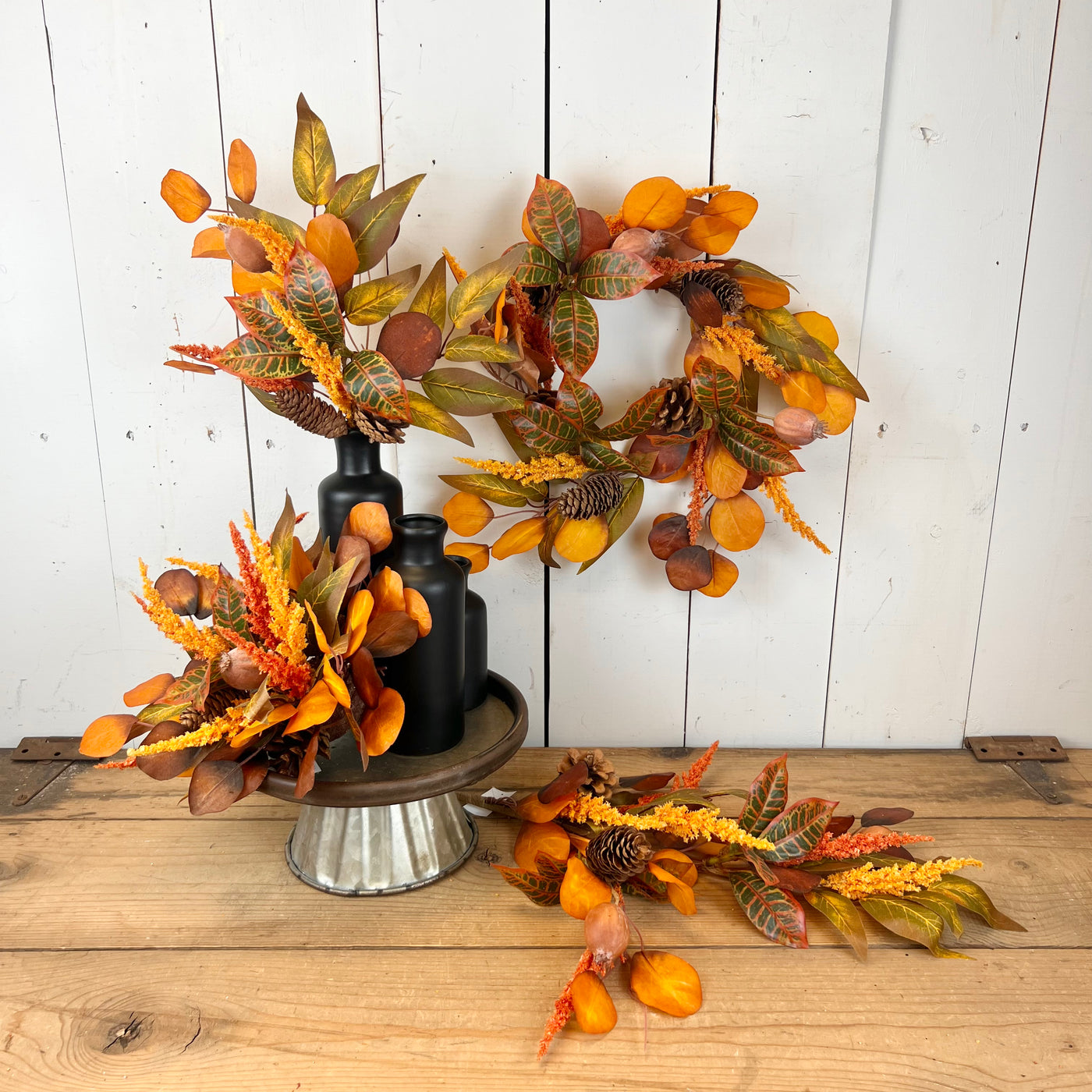 Mixed Fall Wheat and Eucalyptus Collection