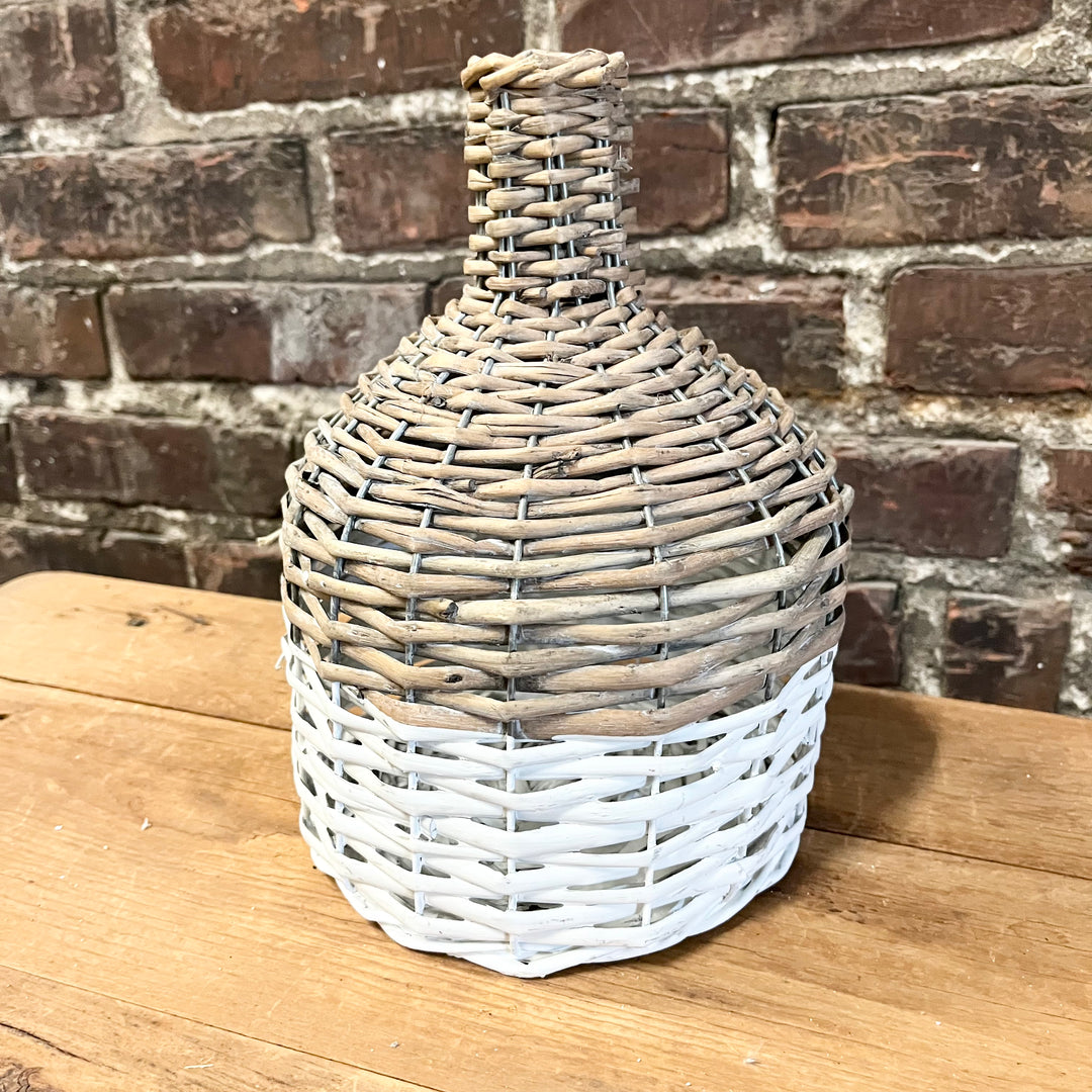 Two Toned Willow Basket Vase - 3 Sizes